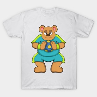 Bear as Handball player with Handball T-Shirt